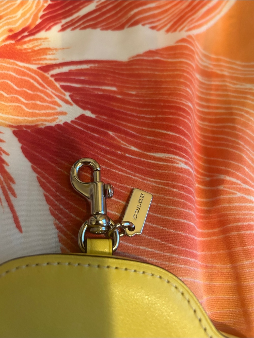 Coach Yellow Taxi Coin Pouch Key Charm - Picture 2 of 8